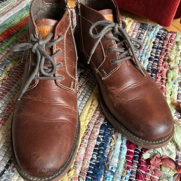 Denver Hayes Men's Brown Leather Boots Size 8 - Picture 2 of 15